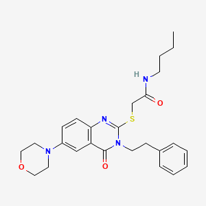 molecular formula C26H32N4O3S B1230476 N-butyl-2-[[6-(4-morpholinyl)-4-oxo-3-(2-phenylethyl)-2-quinazolinyl]thio]acetamide 