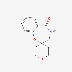 molecular formula C13H15NO3 B12304830 2',3,3',4,5',6'-hexahydro-5H-spiro[benzo[f][1,4]oxazepine-2,4'-pyran]-5-one 