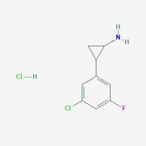 molecular formula C9H10Cl2FN B12304883 trans-2-(3-Chloro-5-fluorophenyl)cyclopropan-1-amine hydrochloride 