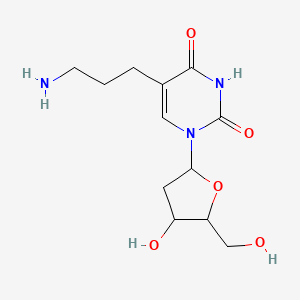 molecular formula C12H19N3O5 B12304943 5-(3-Aminopropyl)-1-[4-hydroxy-5-(hydroxymethyl)oxolan-2-yl]pyrimidine-2,4-dione 