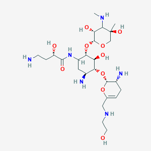 molecular formula C25H48N6O10 B12304947 (2S)-4-amino-N-[(2S,3S,4R,5S)-5-amino-4-[[(2S,3R)-3-amino-6-[(2-hydroxyethylamino)methyl]-3,4-dihydro-2H-pyran-2-yl]oxy]-2-[(2R,3R,5R)-3,5-dihydroxy-5-methyl-4-(methylamino)oxan-2-yl]oxy-3-hydroxycyclohexyl]-2-hydroxybutanamide 