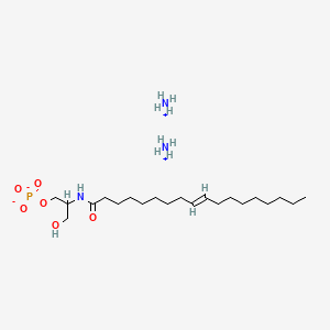 molecular formula C21H48N3O6P B12305038 N-{(1R)-2-hydroxy-1-[(phosphonooxy)methyl]ethyl}(9Z)octadec-9-enamide (ammonium salt) 