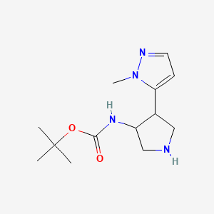 rac-tert-butyl N-[(3R,4S)-4-(1-methyl-1H-pyrazol-5-yl)pyrrolidin-3-yl]carbamate, trans