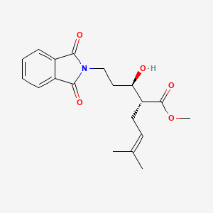 molecular formula C19H23NO5 B12305073 rac-methyl (R)-2-((R)-3-(1,3-dioxoisoindolin-2-yl)-1-hydroxypropyl)-5-methylhex-4-enoate 