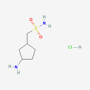 molecular formula C6H15ClN2O2S B12305077 rac-[(1R,3S)-3-aminocyclopentyl]methanesulfonamide hydrochloride, cis 