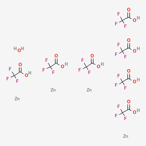 molecular formula C14H9F21O15Zn4 B12305089 Oxo[hexa(trifluoroacetato)]tetrazinc trifluoroacetic acid adduct ZnTAC24trade mark 