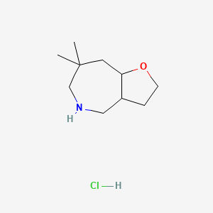 molecular formula C10H20ClNO B12305096 rac-(3aR,8aS)-7,7-dimethyl-octahydro-2H-furo[3,2-c]azepine hydrochloride, cis 