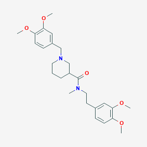 molecular formula C26H36N2O5 B1230511 N-[2-(3,4-dimethoxyphenyl)ethyl]-1-[(3,4-dimethoxyphenyl)methyl]-N-methyl-3-piperidinecarboxamide 