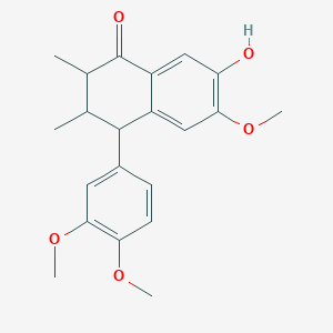 molecular formula C21H24O5 B12305119 4-(3,4-dimethoxyphenyl)-7-hydroxy-6-methoxy-2,3-dimethyl-3,4-dihydro-2H-naphthalen-1-one 