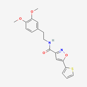 molecular formula C18H18N2O4S B1230512 N-[2-(3,4-dimethoxyphenyl)ethyl]-5-thiophen-2-yl-3-isoxazolecarboxamide 