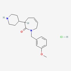 molecular formula C19H27ClN2O2 B12305128 1-(3-methoxybenzyl)-3-(piperidin-4-yl)-1,3,4,7-tetrahydro-2H-azepin-2-one hydrochloride 