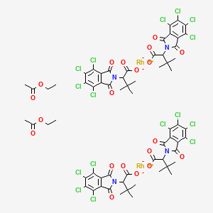 molecular formula C64H56Cl16N4O20Rh2 B12305130 3,3-dimethyl-2-(4,5,6,7-tetrachloro-1,3-dioxoisoindol-2-yl)butanoate;ethyl acetate;rhodium(2+) 