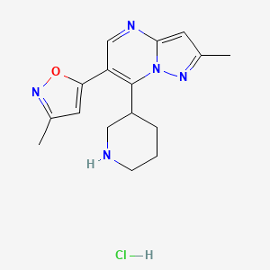 3-Methyl-5-(2-methyl-7-(piperidin-3-yl)pyrazolo[1,5-a]pyrimidin-6-yl)isoxazole hydrochloride