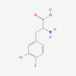 molecular formula C9H9BrFNO2 B12305220 3-Bromo-4-fluoro-DL-phenylalanine 