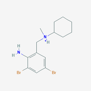 molecular formula C14H21Br2N2+ B1230533 溴己新(1+) 