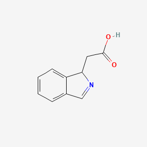 molecular formula C10H9NO2 B1230534 2-(1H-isoindol-1-yl)acetic acid 