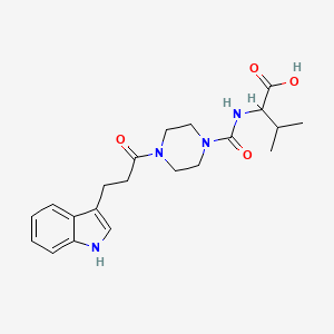 molecular formula C21H28N4O4 B12305366 (2S)-2-({4-[3-(1H-Indol-3-yl)propanoyl]piperazine-1-carbonyl}amino)-3-methylbutanoic acid 