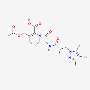3-(Acetyloxymethyl)-7-[[3-(4-chloro-3,5-dimethyl-1-pyrazolyl)-2-methyl-1-oxopropyl]amino]-8-oxo-5-thia-1-azabicyclo[4.2.0]oct-2-ene-2-carboxylic acid