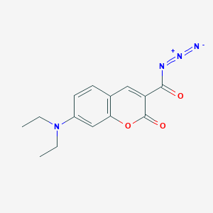molecular formula C14H14N4O3 B123054 7-(二乙氨基)香豆素-3-羰基叠氮化物 CAS No. 157673-16-0