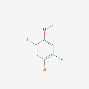 molecular formula C7H5BrFIO B12305408 1-Bromo-2-fluoro-5-iodo-4-methoxy-benzene 