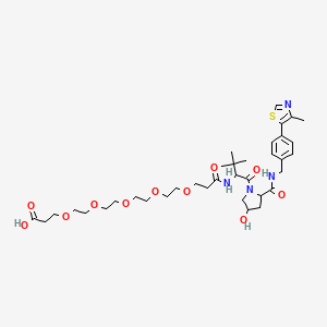 3-[2-[2-[2-[2-[3-[[1-[4-hydroxy-2-[[4-(4-methyl-1,3-thiazol-5-yl)phenyl]methylcarbamoyl]pyrrolidin-1-yl]-3,3-dimethyl-1-oxobutan-2-yl]amino]-3-oxopropoxy]ethoxy]ethoxy]ethoxy]ethoxy]propanoic acid