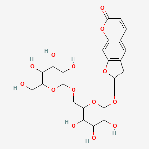 2-[2-[3,4,5-Trihydroxy-6-[[3,4,5-trihydroxy-6-(hydroxymethyl)oxan-2-yl]oxymethyl]oxan-2-yl]oxypropan-2-yl]-2,3-dihydrofuro[3,2-g]chromen-7-one