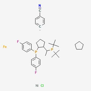 Chloro(4-cyanophenyl){(R)-1-[(S)-2-(bis(4-fluorophenyl)phosphinoferrocenyl]ethyl(di-t-butylphosphine)}nickel(II)