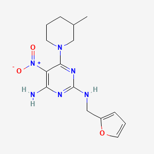 N2-(2-furanylmethyl)-6-(3-methyl-1-piperidinyl)-5-nitropyrimidine-2,4-diamine