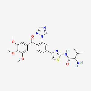 2-amino-3-methyl-N-[4-[3-(1,2,4-triazol-1-yl)-4-(3,4,5-trimethoxybenzoyl)phenyl]-1,3-thiazol-2-yl]butanamide