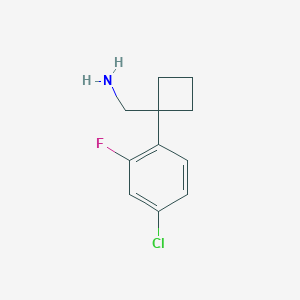 (1-(4-Chloro-2-fluorophenyl)cyclobutyl)methanamine hydrochloride