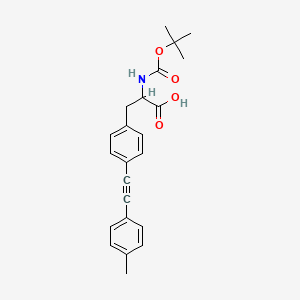 molecular formula C23H25NO4 B12305588 3-[4-[2-(4-Methylphenyl)ethynyl]phenyl]-2-[(2-methylpropan-2-yl)oxycarbonylamino]propanoic acid 