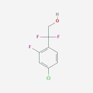 molecular formula C8H6ClF3O B12305591 2-(4-Chloro-2-fluorophenyl)-2,2-difluoroethan-1-ol 