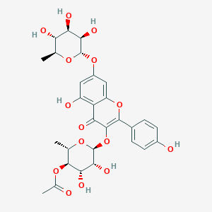 molecular formula C29H32O15 B12305638 4H-1-Benzopyran-4-one, 3-[(4-O-acetyl-6-deoxy-alpha-L-mannopyranosyl)oxy]-7-[(6-deoxy-alpha-L-mannopyranosyl)oxy]-5-hydroxy-2-(4-hydroxyphenyl)- CAS No. 138079-60-4