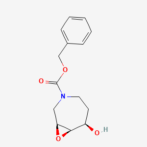 molecular formula C14H17NO4 B12305675 rac-benzyl (1R,6S,7S)-6-hydroxy-8-oxa-3-azabicyclo[5.1.0]octane-3-carboxylate 