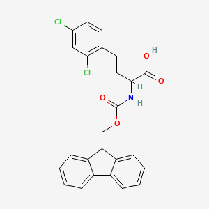 molecular formula C25H21Cl2NO4 B12305699 (R)-4-(2,4-Dichloro-phenyl)-2-(9H-fluoren-9-ylmethoxycarbonylamino)-butyric acid 