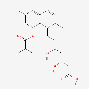 molecular formula C24H38O6 B12305715 7-[2,6-Dimethyl-8-(2-methyl-1-oxobutoxy)-1,2,6,7,8,8a-hexahydronaphthalen-1-yl]-3,5-dihydroxyheptanoic acid CAS No. 137767-34-1