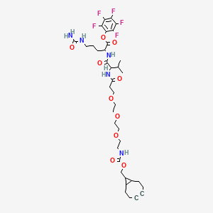 molecular formula C37H50F5N5O10 B12305717 (2,3,4,5,6-Pentafluorophenyl) 2-[[2-[3-[2-[2-[2-(9-bicyclo[6.1.0]non-4-ynylmethoxycarbonylamino)ethoxy]ethoxy]ethoxy]propanoylamino]-3-methylbutanoyl]amino]-5-(carbamoylamino)pentanoate 