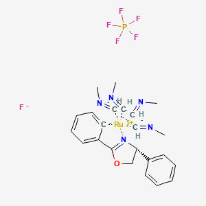 N-methylmethanimine;pentafluoro-λ5-phosphane;(4R)-4-phenyl-2-phenyl-4,5-dihydro-1,3-oxazole;ruthenium(5+);fluoride