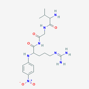 molecular formula C19H30N8O5 B12305853 N-[2-[(2-amino-3-methylbutanoyl)amino]acetyl]-5-(diaminomethylideneamino)-2-(4-nitroanilino)pentanamide 