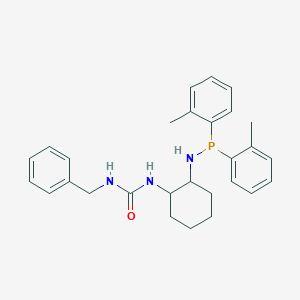 molecular formula C28H34N3OP B12305886 1-benzyl-3-[2-[bis(2-methylphenyl)phosphanylamino]cyclohexyl]urea 