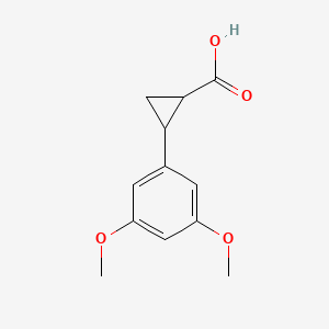 molecular formula C12H14O4 B12305899 2-(3,5-Dimethoxyphenyl)cyclopropane-1-carboxylic acid 