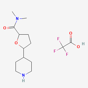 rac-(2R,5S)-N,N-dimethyl-5-(piperidin-4-yl)oxolane-2-carboxamide, trifluoroacetic acid, cis