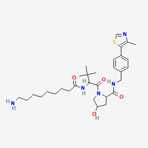 molecular formula C31H47N5O4S B12305933 (2R,4S)-1-[(2S)-2-(9-aminononanoylamino)-3,3-dimethyl-butanoyl]-4-hydroxy-N-[[4-(4-methylthiazol-5-yl)phenyl]methyl]pyrrolidine-2-carboxamide 