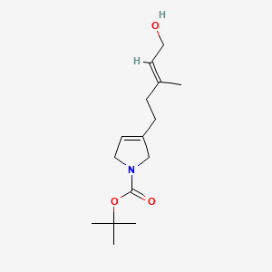 molecular formula C15H25NO3 B12305941 tert-butyl (E)-3-(5-hydroxy-3-methylpent-3-en-1-yl)-2,5-dihydro-1H-pyrrole-1-carboxylate 