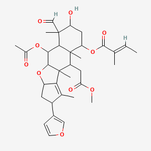 [2-acetyloxy-4-formyl-13-(furan-3-yl)-5-hydroxy-9-(2-methoxy-2-oxoethyl)-4,8,10,12-tetramethyl-16-oxatetracyclo[8.6.0.03,8.011,15]hexadec-11-en-7-yl] (E)-2-methylbut-2-enoate