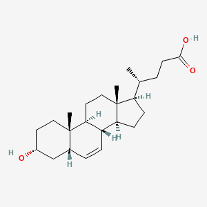 molecular formula C24H38O3 B1230595 3alpha-Hydroxy-5beta-chol-6-en-24-oic acid CAS No. 3664-87-7