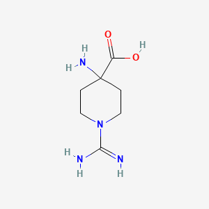 molecular formula C7H14N4O2 B1230596 4-Amino-1-guanylpiperidine-4-carboxylic acid CAS No. 31364-50-8