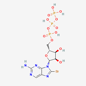 molecular formula C10H15BrN5O13P3 B1230597 [[(2R,3S,4R,5R)-5-(2-amino-8-bromopurin-9-yl)-3,4-dihydroxyoxolan-2-yl]methoxy-hydroxyphosphoryl] phosphono hydrogen phosphate CAS No. 23567-97-7