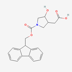 2-(1-{[(9H-fluoren-9-yl)methoxy]carbonyl}-4-hydroxypyrrolidin-3-yl)acetic acid