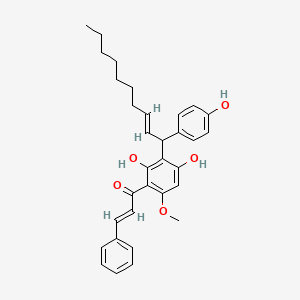 (E)-1-[2,4-dihydroxy-3-[(E)-1-(4-hydroxyphenyl)dec-2-enyl]-6-methoxyphenyl]-3-phenylprop-2-en-1-one